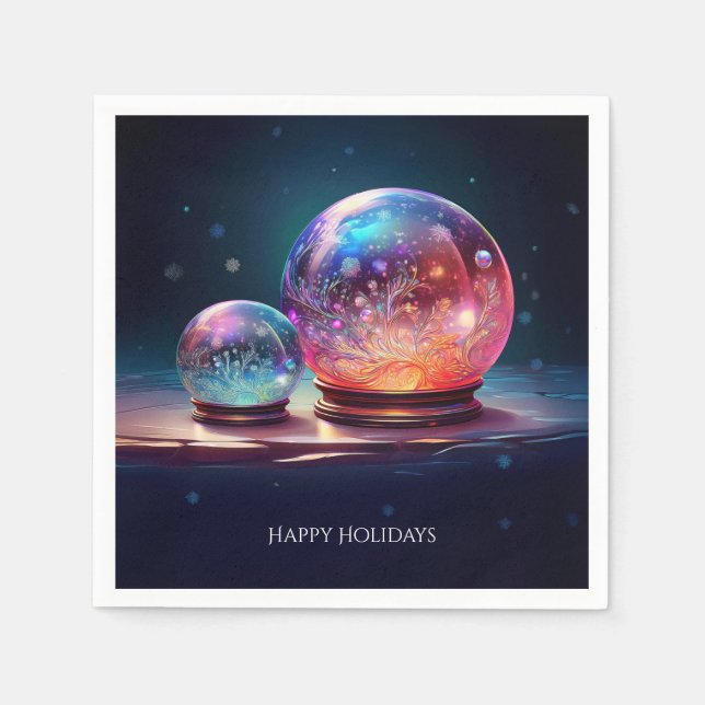 Servilleta De Papel Crystal Snowballs Holiday Napkin (Anverso)