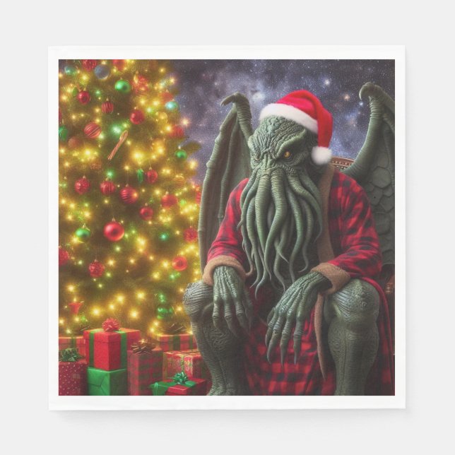Servilleta De Papel Cthulhu Navidades Creepmas Cthulhumas (Anverso)