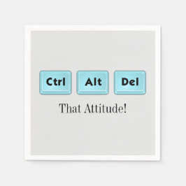 Servilleta De Papel Ctrl Alt Del - Funny Cocktail Napkin