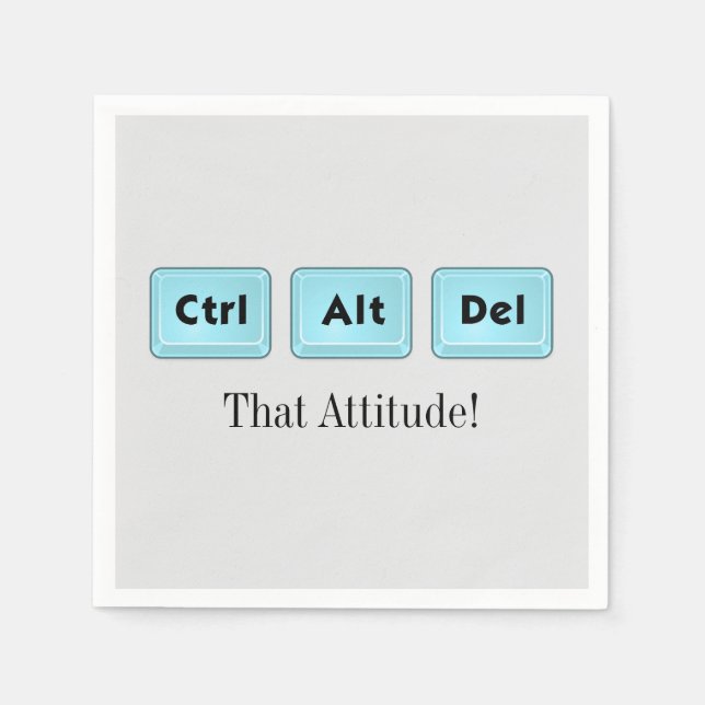 Servilleta De Papel Ctrl Alt Del - Funny Cocktail Napkin (Anverso)