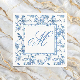 Servilleta De Papel Cuaderno monograma de chinoiserie azul y blanco