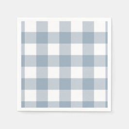 Servilleta De Papel Cuadrado de Cuadro Búfalo Gris Azul Rústico de Cas
