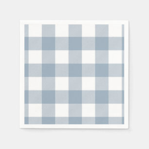 Servilleta De Papel Cuadrado de Cuadro Búfalo Gris Azul Rústico de Cas
