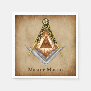 Servilleta De Papel Cuadrado dibujado a mano y brújula con todos los o