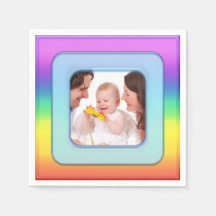 Servilleta De Papel Cuadrado en cuadro cuadrado de color III + tu foto