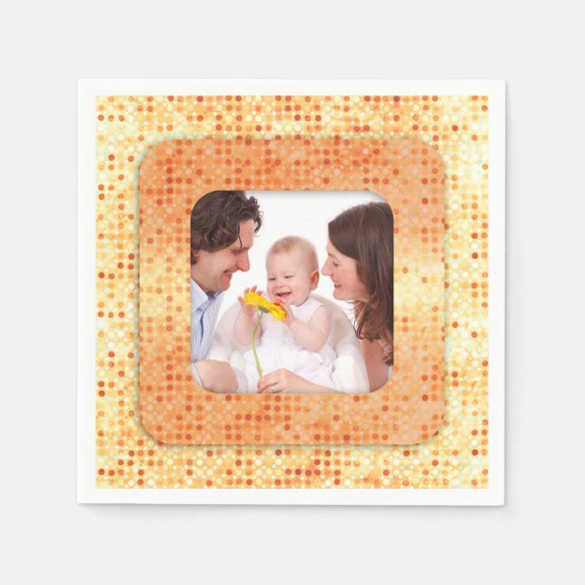 Servilleta De Papel Cuadrado en puntos de cuadro cuadrado I + su foto  (Anverso)