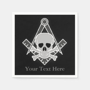 Servilleta De Papel Cuadrado y brújula con cráneo inset