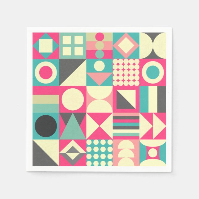 Servilleta De Papel Cuadrados abstractos 110419 (Anverso)