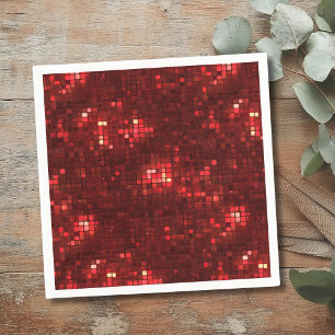 Servilleta De Papel Cuadrados de estilo Disco Rojo patrón del día de S