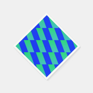 Servilleta De Papel Cuadrados de resumen azul y verde cobalto