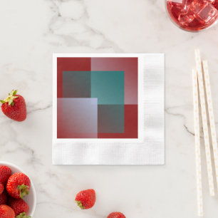 Servilleta De Papel cuadrados gris burgundy cian