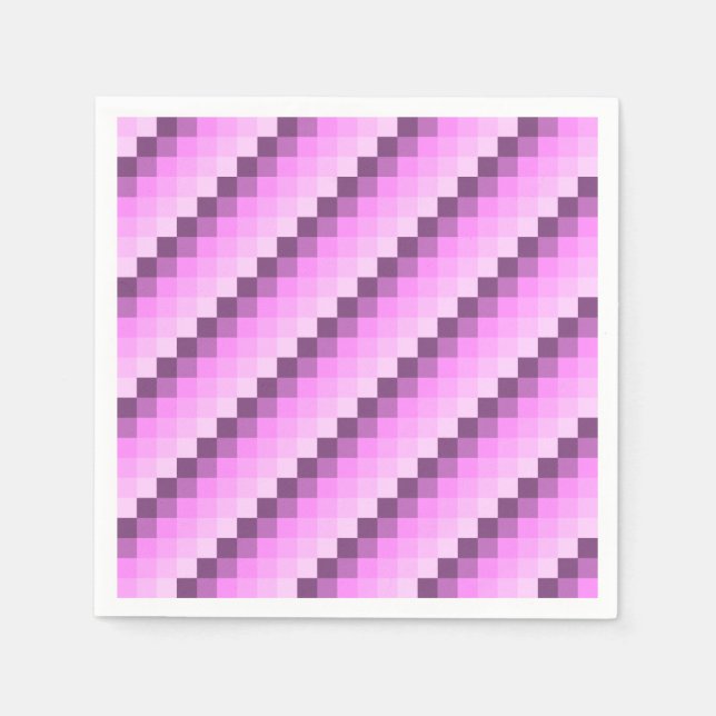 Servilleta De Papel Cuadrados rosa y púrpura (Anverso)