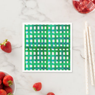 Servilleta De Papel Cuadrícula de acuarela - verde