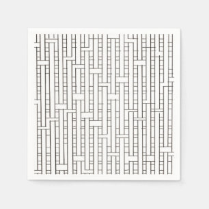 Servilleta De Papel Cuadrícula Industrial - Geométrico Moderno Blanco