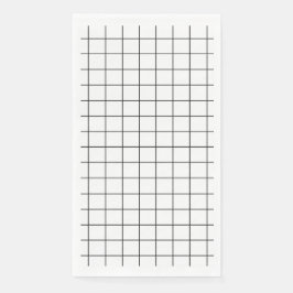 Servilleta De Papel Cuadrícula minimalista En Blanco Y Negro