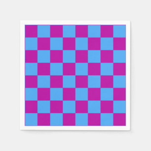 Servilleta De Papel Cuadro de cuadros azul morado