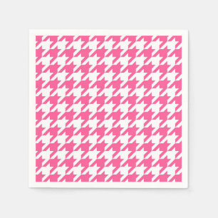 Servilleta De Papel Cuadro de cuadros Pink y Blanco Houndstooth