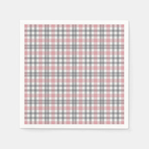 Servilleta De Papel Cuadro pastel rosa gris blanco