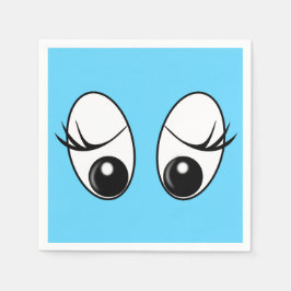 Servilleta De Papel Cuadros azules de ojos curiosos - Personalizable