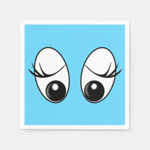 Servilleta De Papel Cuadros azules de ojos curiosos - Personalizable