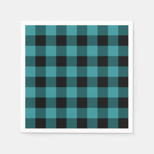 Servilleta De Papel Cuadros azules y negros