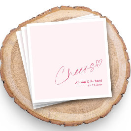 Servilleta De Papel Cuadros Bodas de "Chequeadores de corazón rosado" 