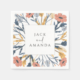 Servilleta De Papel Cuadros Bodas florales coloridos en flor