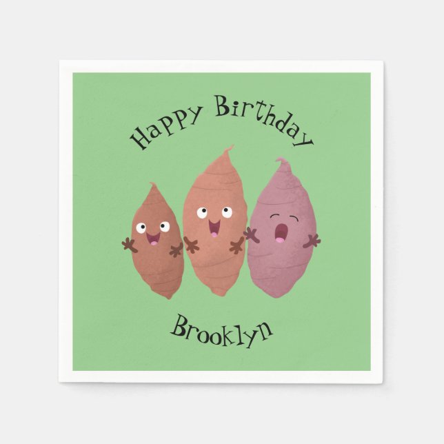 Servilleta De Papel Cuadros cantando batatas personalizado verduras (Anverso)