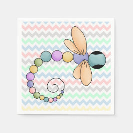 Servilleta De Papel Cuadros coloridos de Chevron y Papel Dragonfly