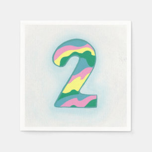 Servilleta De Papel Cuadros coloridos de papel de cumpleaños número do