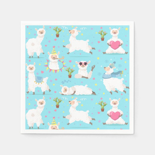 Servilleta De Papel Cuadros de Alpaca/Llama (Anverso)