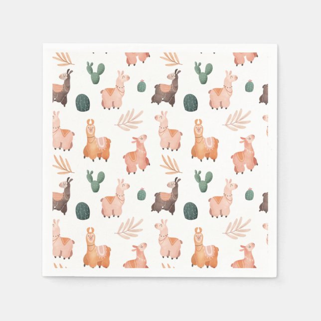 Servilleta De Papel Cuadros de Alpaca/Llama (Anverso)