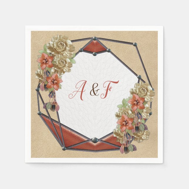 Servilleta De Papel Cuadros de arte de cuero y textura Ante (Anverso)