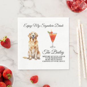 Servilleta De Papel Cuadros de bebidas con Boda Golden Retriever