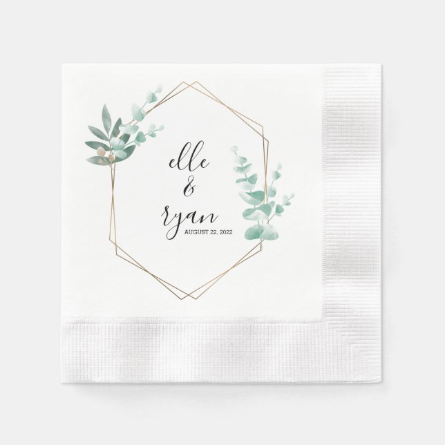 Servilleta De Papel Cuadros de boda personalizados (Anverso)