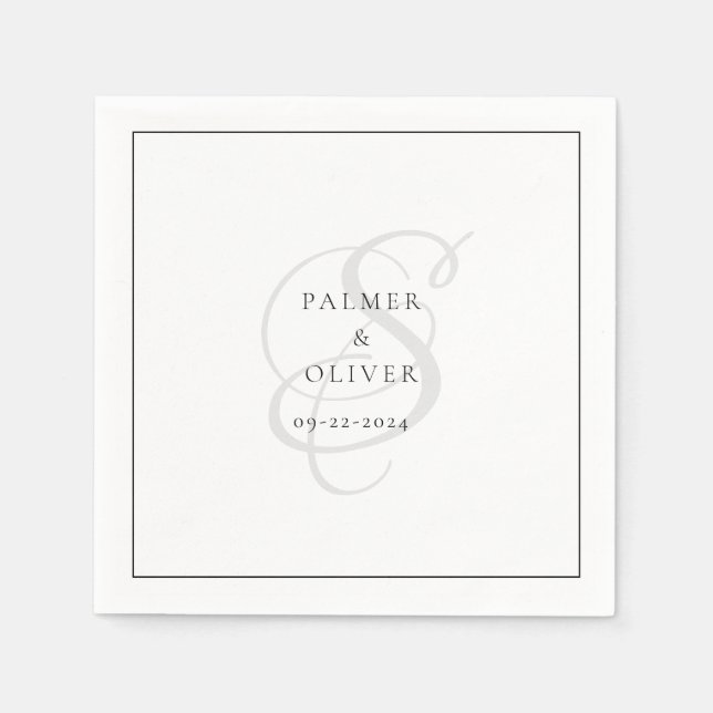 Servilleta De Papel Cuadros de boda personalizados (Anverso)