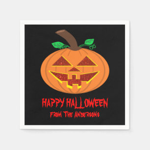 Servilleta De Papel Cuadros de calabaza de Halloween con ojos rojos so