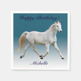 Servilleta De Papel Cuadros de cumpleaños con papel de caballo blanco