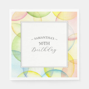 Servilleta De Papel Cuadros de cumpleaños personalizados coloridos Fie