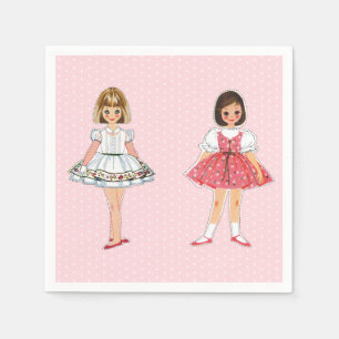 Servilleta De Papel Cuadros de Fiesta de muñecas de papel