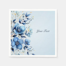 Servilleta De Papel Cuadros de flores azul acuarela