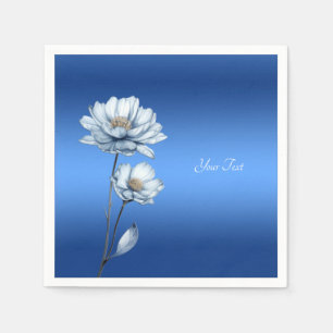Servilleta De Papel Cuadros de flores de color azul