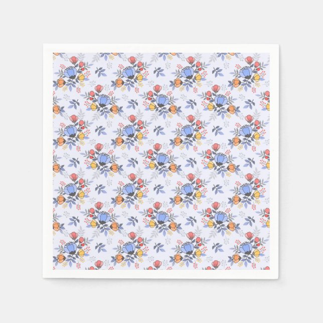 Servilleta De Papel Cuadros de flores de mano blanda (Anverso)
