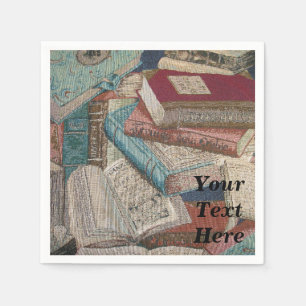 Servilleta De Papel Cuadros de fondo de libros antiguos personalizados