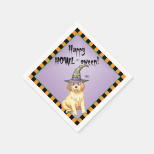 Servilleta De Papel Cuadros de Halloween Golden Retriever