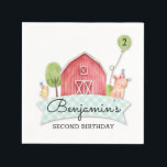 Servilleta De Papel Cuadros de la fiesta de cumpleaños de la granja in<br><div class="desc">Celebra a tu próximo fiesta con estilo. ¡¡¡Estas servilletas adorables harán que sus invitados sonrían con caras limpias!!!</div>