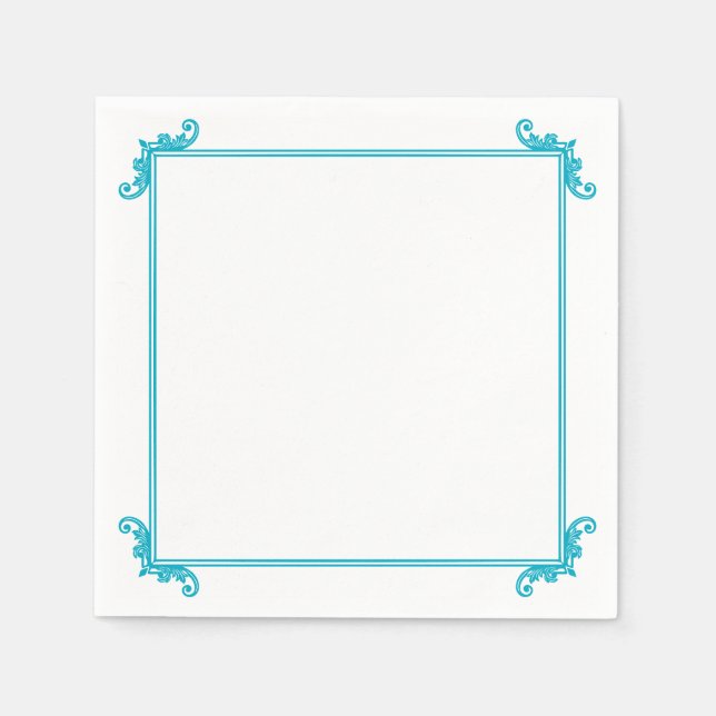 Servilleta De Papel Cuadros de marco floreciente ornamental (Anverso)