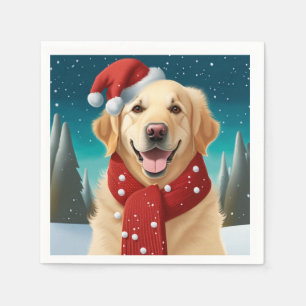 Servilleta De Papel Cuadros de navidades Golden Retriever
