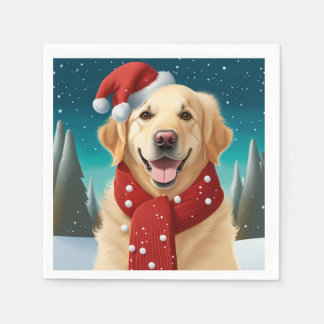 Servilleta De Papel Cuadros de navidades Golden Retriever