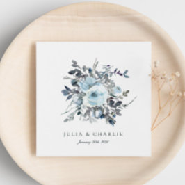 Servilleta De Papel Cuadros de papel acuático Duste Blue Floral